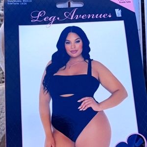 Leg avenue 2 piece bandeau and suspender bodysuit.